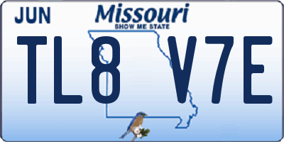 MO license plate TL8V7E
