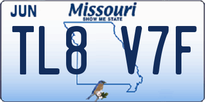 MO license plate TL8V7F