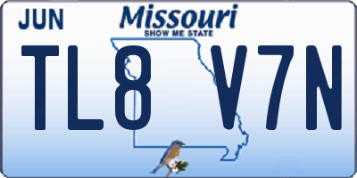 MO license plate TL8V7N