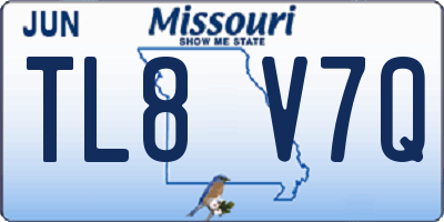MO license plate TL8V7Q