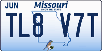 MO license plate TL8V7T