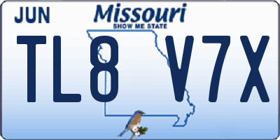 MO license plate TL8V7X
