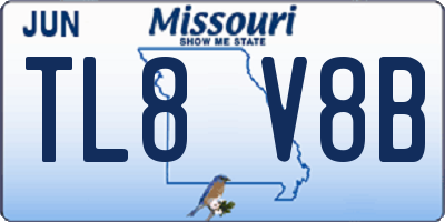 MO license plate TL8V8B