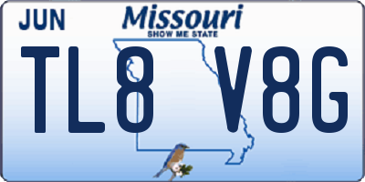MO license plate TL8V8G