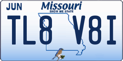 MO license plate TL8V8I