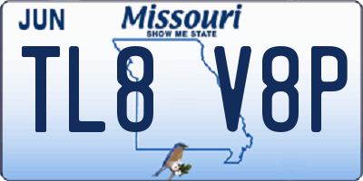 MO license plate TL8V8P