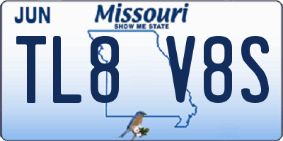 MO license plate TL8V8S
