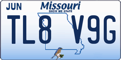 MO license plate TL8V9G