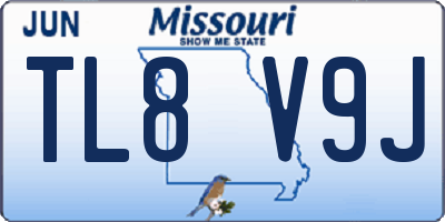 MO license plate TL8V9J