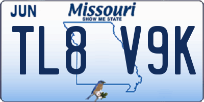 MO license plate TL8V9K