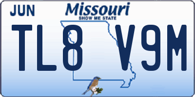MO license plate TL8V9M