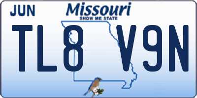 MO license plate TL8V9N