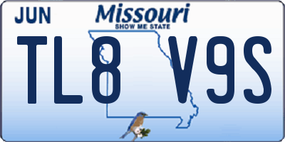 MO license plate TL8V9S