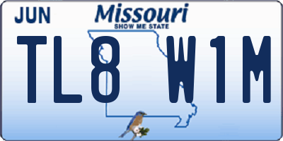 MO license plate TL8W1M