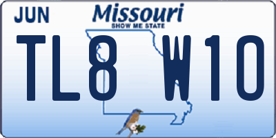 MO license plate TL8W1O