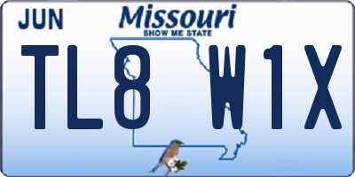 MO license plate TL8W1X