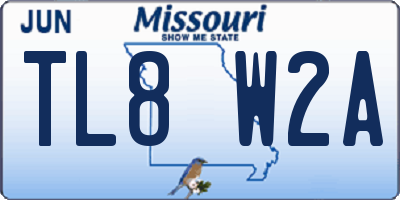 MO license plate TL8W2A