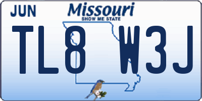 MO license plate TL8W3J