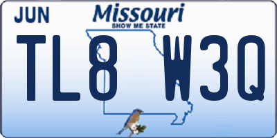 MO license plate TL8W3Q