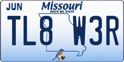 MO license plate TL8W3R