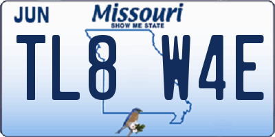 MO license plate TL8W4E