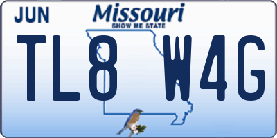 MO license plate TL8W4G