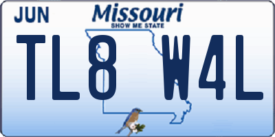MO license plate TL8W4L