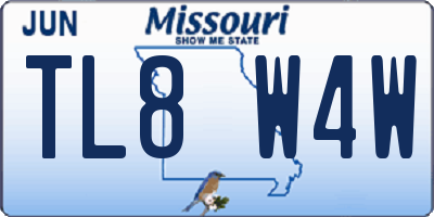 MO license plate TL8W4W