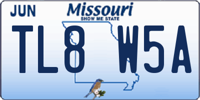 MO license plate TL8W5A