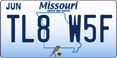 MO license plate TL8W5F