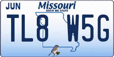MO license plate TL8W5G