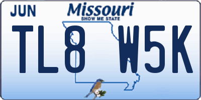 MO license plate TL8W5K