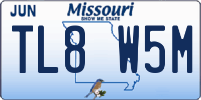 MO license plate TL8W5M