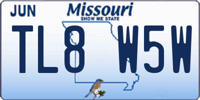 MO license plate TL8W5W