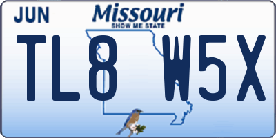MO license plate TL8W5X