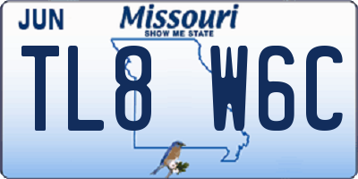 MO license plate TL8W6C