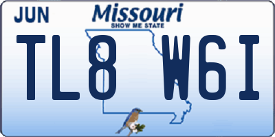 MO license plate TL8W6I