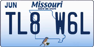 MO license plate TL8W6L