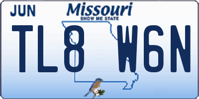 MO license plate TL8W6N