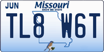 MO license plate TL8W6T