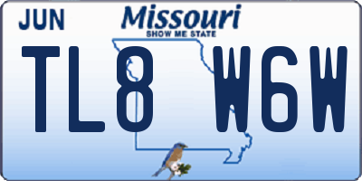 MO license plate TL8W6W