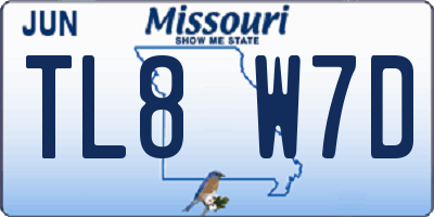 MO license plate TL8W7D