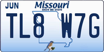 MO license plate TL8W7G