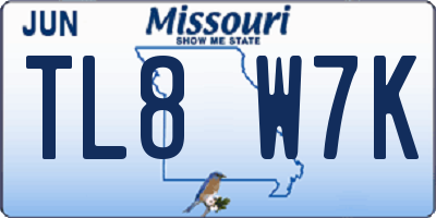 MO license plate TL8W7K