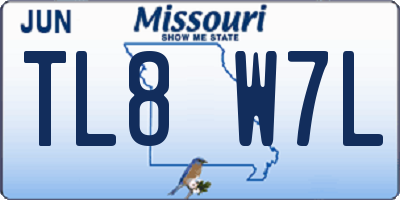 MO license plate TL8W7L