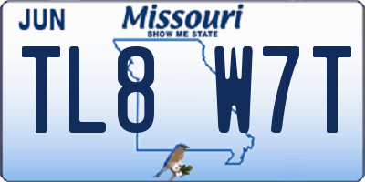 MO license plate TL8W7T