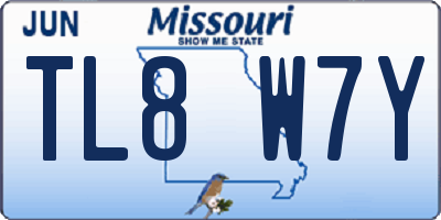 MO license plate TL8W7Y