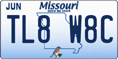 MO license plate TL8W8C