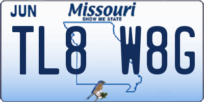 MO license plate TL8W8G