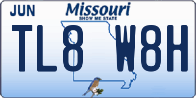 MO license plate TL8W8H